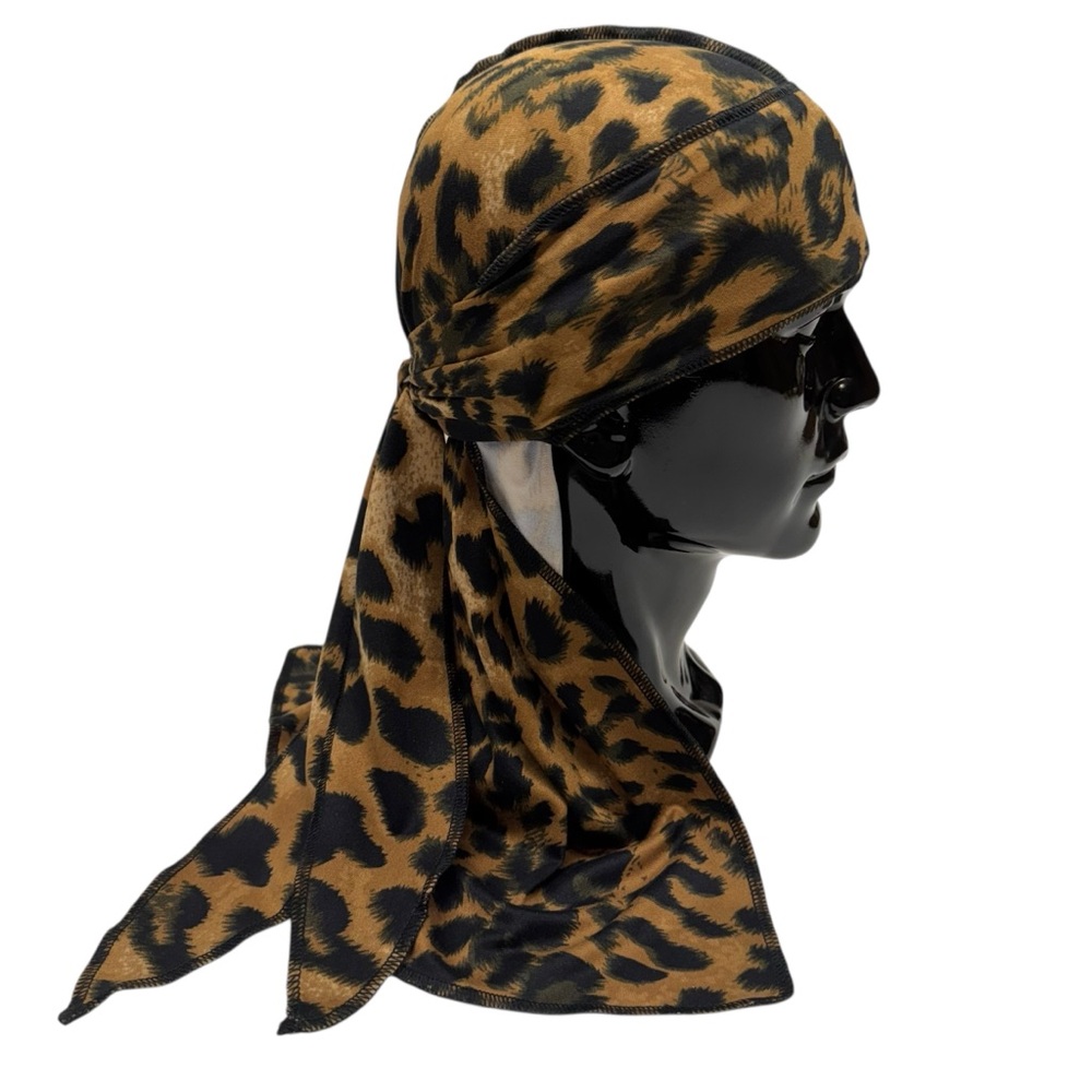 Animal Print Jersey Durag Head Scarf Head Cap Cheetah Stretch Streetwear Beanie